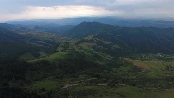 Aerial Evening Mountains