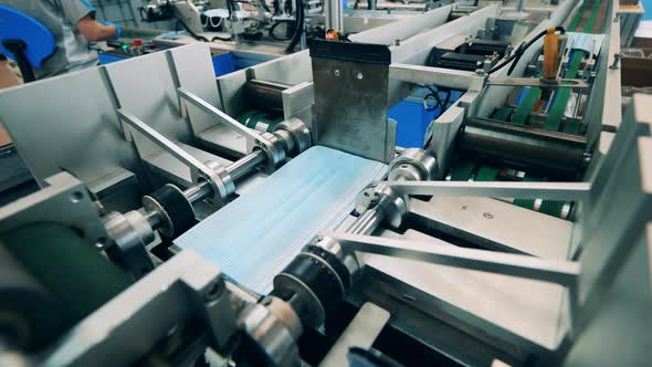 Medical Mask Sorting Machine at a Face Mask Production Factory