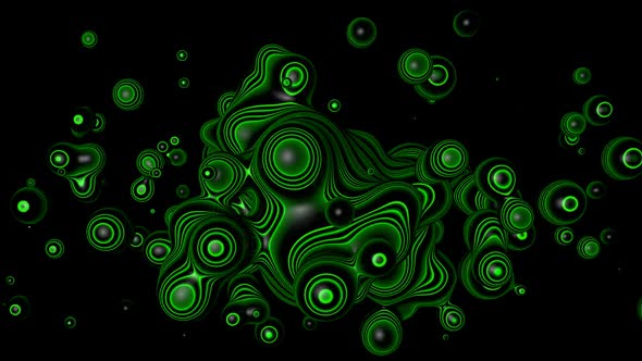 Green Balls Psychedelic Abstract Background