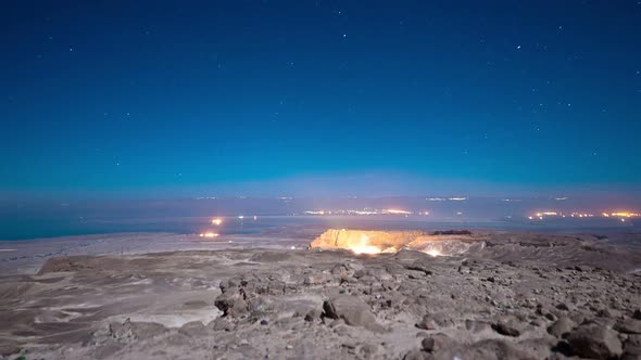 Night time-lapse at Masada