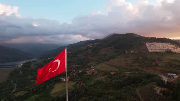 Aerial Turkish Flag