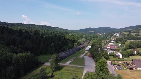 Aerial View of Railway Shelter in Stepin Poland