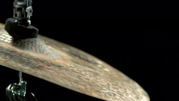 Super Slow Motion Shot of Cymbal Hit at 1000 Fps.