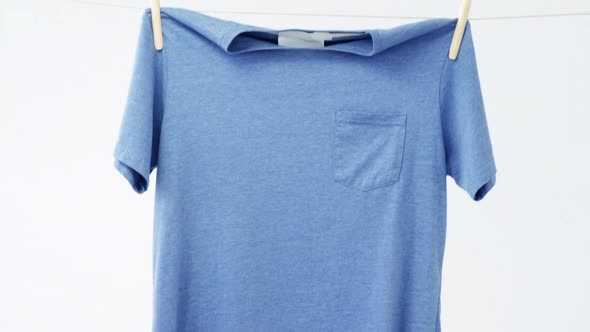 T-shirt drying on clothes line