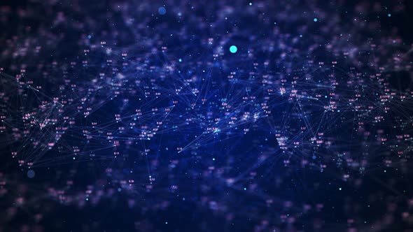 Network connected dots on white with copy space. alt