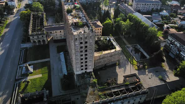 Freedom Square and the Government House in the City of Sukhum