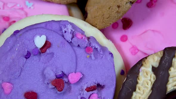 An Assortment of Tasty Sugar Cookies Rotating Close Up