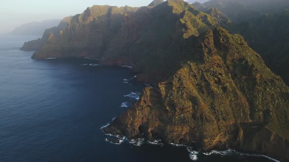 Incredible Mountain Scenery on the Ocean in the North of the Spanish Volcanic Island of Tenerife