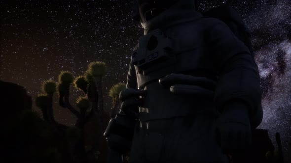 Astronaut and Star Milky Way Formation in Death Valley alt