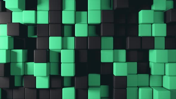 Abstract Background of the Movement of Two-color Cubes