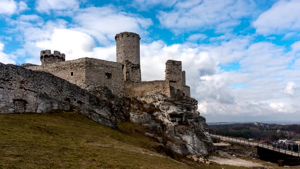 The old castle ruins of Ogrodzieniec fortifications.