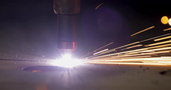 Industrial Cnc Plasma Cutting of Metal Plate