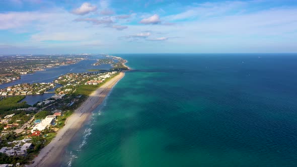 Bird's eye view of Palm Beach island in South Florida