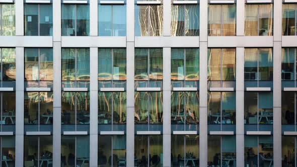 Time lapse of the exterior of a modern office block