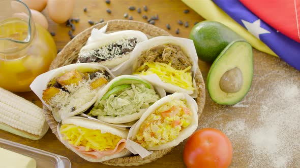 Arepas, Venezuelan dish made of corn flour