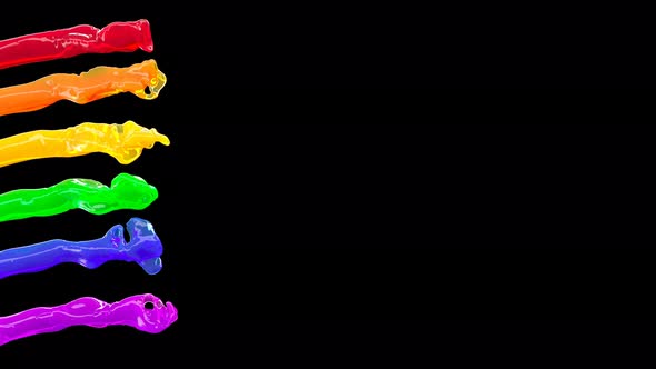 Color Lgbtq Liquid Rainbow Wave Flow on Black alt