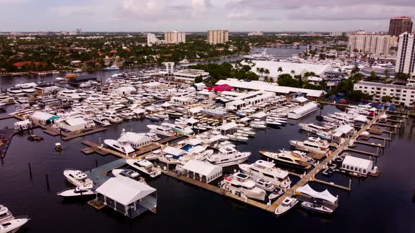 Aerial Video Of The 2021 Fort Lauderdale Fl International Boat Show