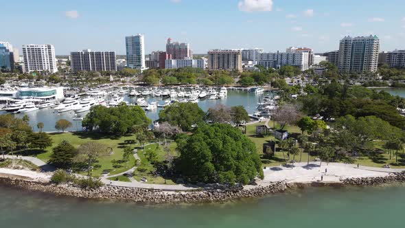 Bayfront Park, Marina Jack Trail, the Marina, and stunning downtown Sarasota highrises in this amazi