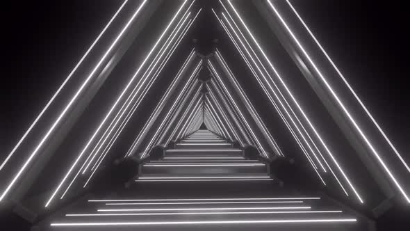 4k Colored Triangular Neon Tunnels Pack
