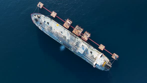 A gas tanker is at sea aerial view 4 K Turkey Alanya