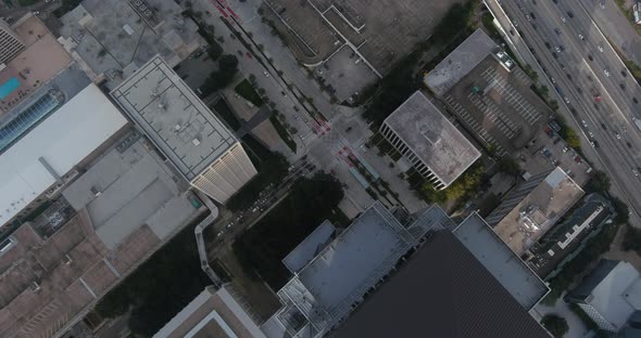 Birds eye view of The Williams tower and surrounding area in the Galleria mall area in Houston, Texa