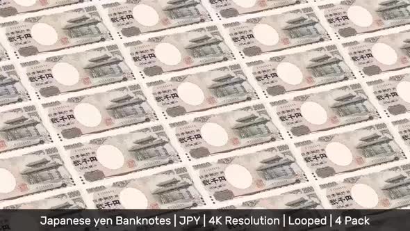 Japan Banknotes Money / Japanese yen / Currency ¥ / JPY/ | 4 Pack | - 4K