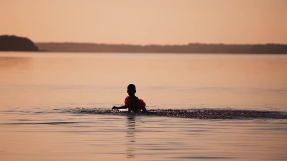 Children playing in water. 