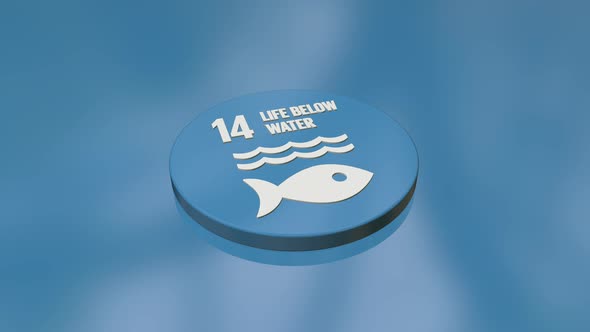 14 Life Below Water The 17 Global Goals Circle Badges Icons Background Concept