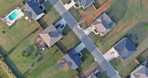 Aerial View Boiling Springs Town Urban Landscape of a Small Sleeping Area Roofs of the Houses in