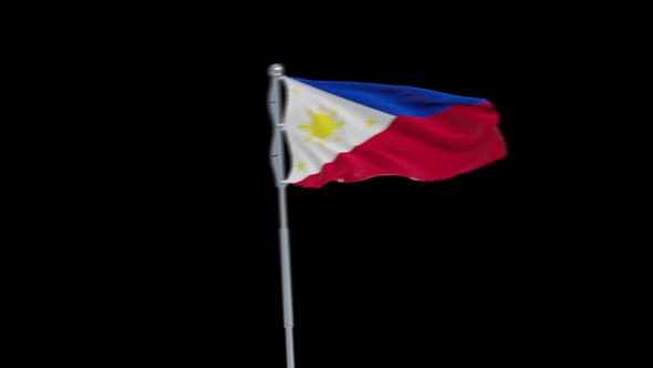 4K Philippines flag transition with alpha. two step