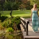 Young Caucasian Blonde Woman Walk In Park - VideoHive Item for Sale
