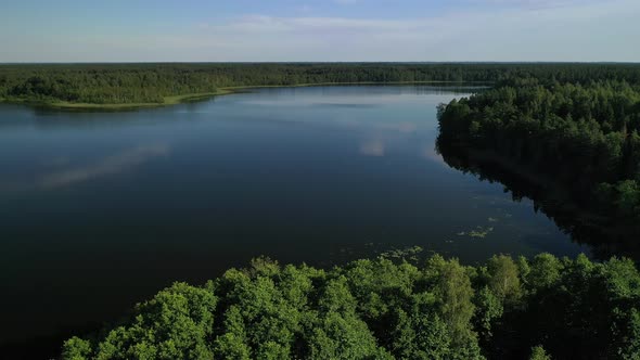 Top View of the Lake Bolta in the Forest in the Braslav Lakes National Park, the Most Beautiful