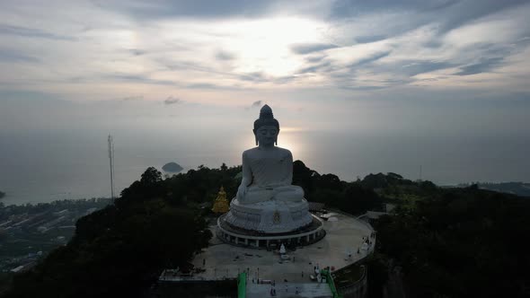 Drone View of the Big Buddha Thailand