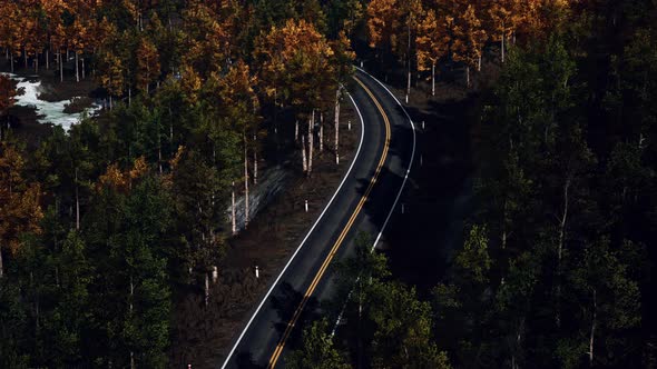 Beautiful Winter Road Seen From Above