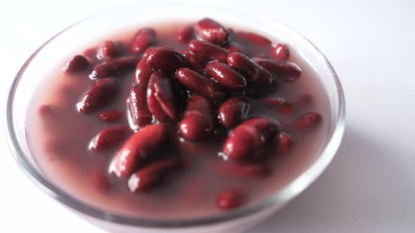 Grains Red Bean in a Bowl on Table .