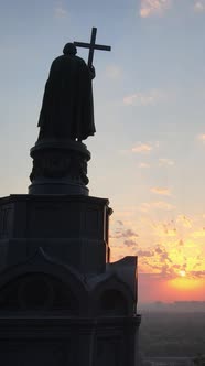 Monument To Vladimir the Great at Dawn in the Morning