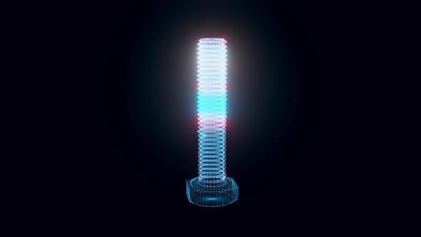 Hex Bolt Hologram Rotating 4k