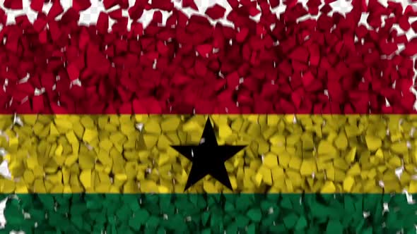 Ghana Flag Breaking Rocks Transition
