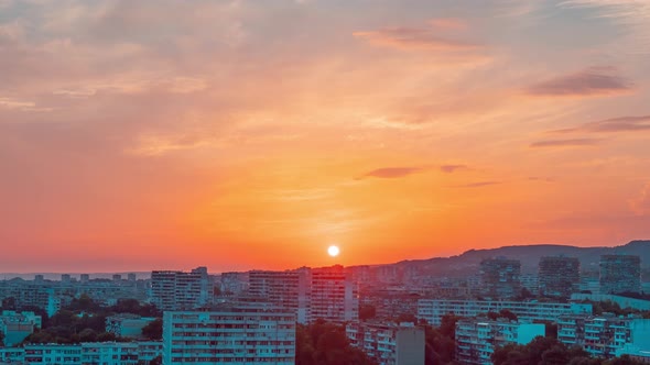 Sunset over the city