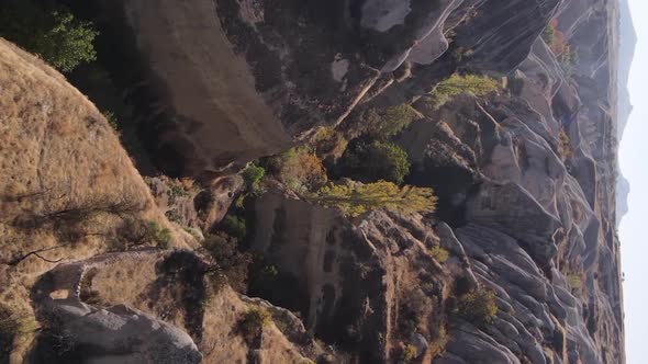 Vertical Video Cappadocia Landscape Aerial View