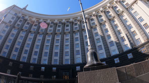 Government Building of Ukraine in Kyiv  Cabinet of Ministers Slow Motion