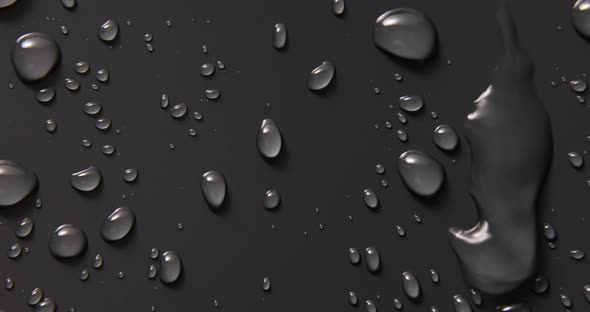 Abstract water drops on grey background, macro, Bubbles close up