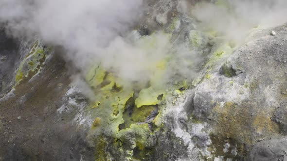 Active Fumaroles in the Volcano Mutnovsky Kamchatka Russia