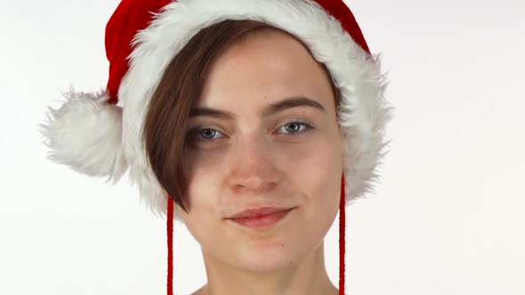 Young Attractive Christmas Girl Looking Shocked or Surprised