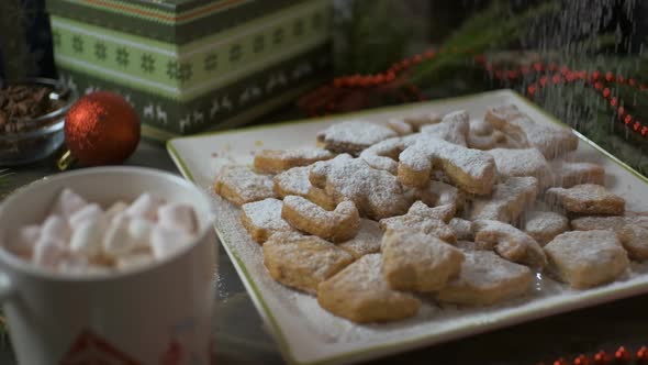 Falling Snow on Gingerbread