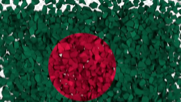 Bangladesh Flag Breaking Rocks Transition
