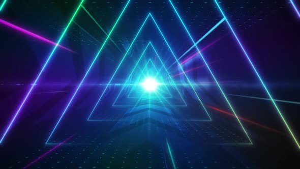 Futuristic Triangle Tunnel Background