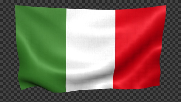 Italy Flag Waving Looped