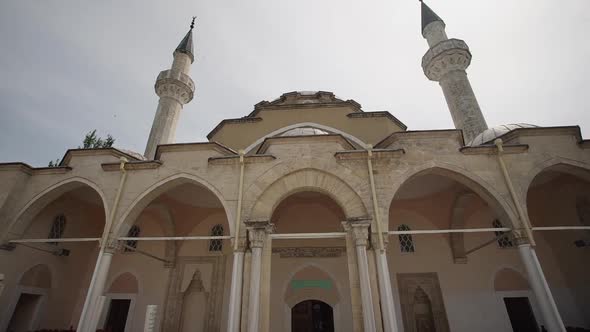 Entering Mosque Shot. Crimea. Grand Column, Pillar. Historic Religious Landmark. alt