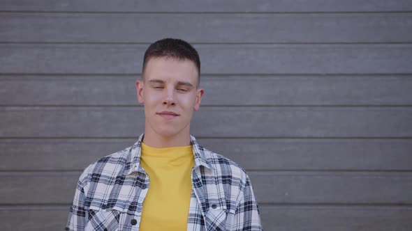 Close Portrait of Smiling Man